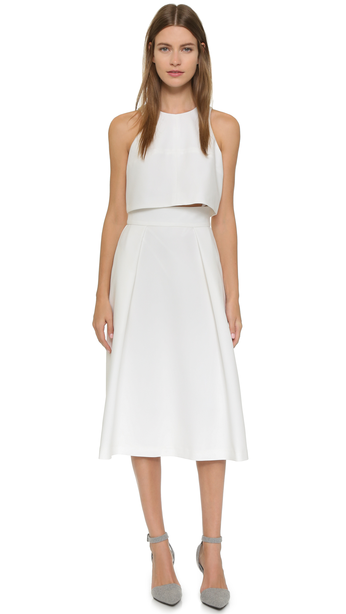 black and white two piece dress