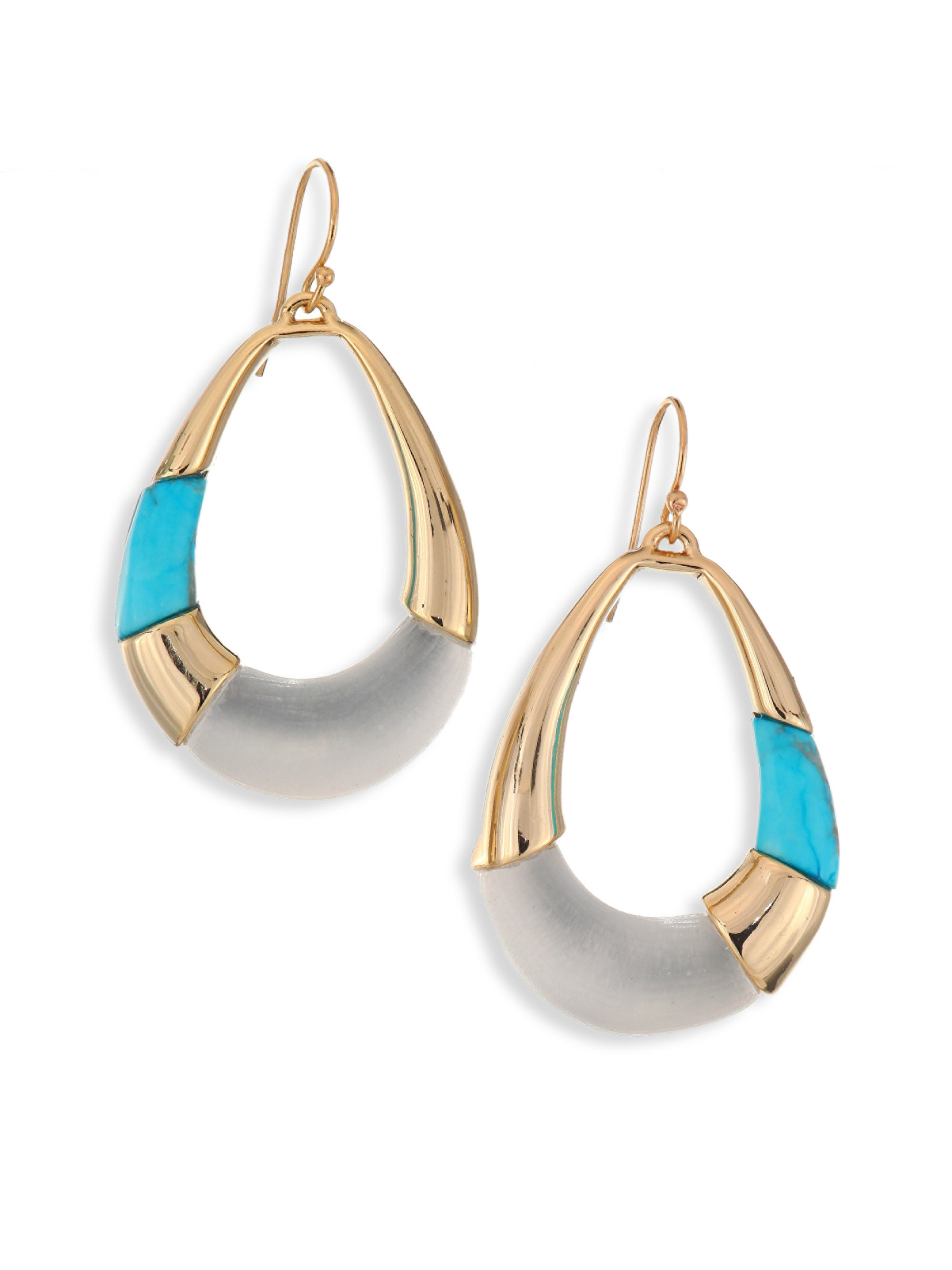 Lyst Alexis Bittar Lucite Liquid Visage Howlite Turquoise Teardrop Gallery