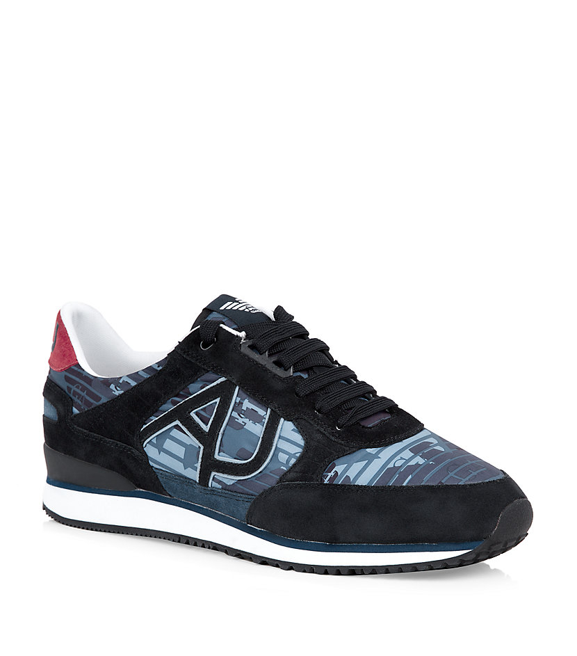 Armani jeans Logo Runner Trainers in Blue for Men | Lyst