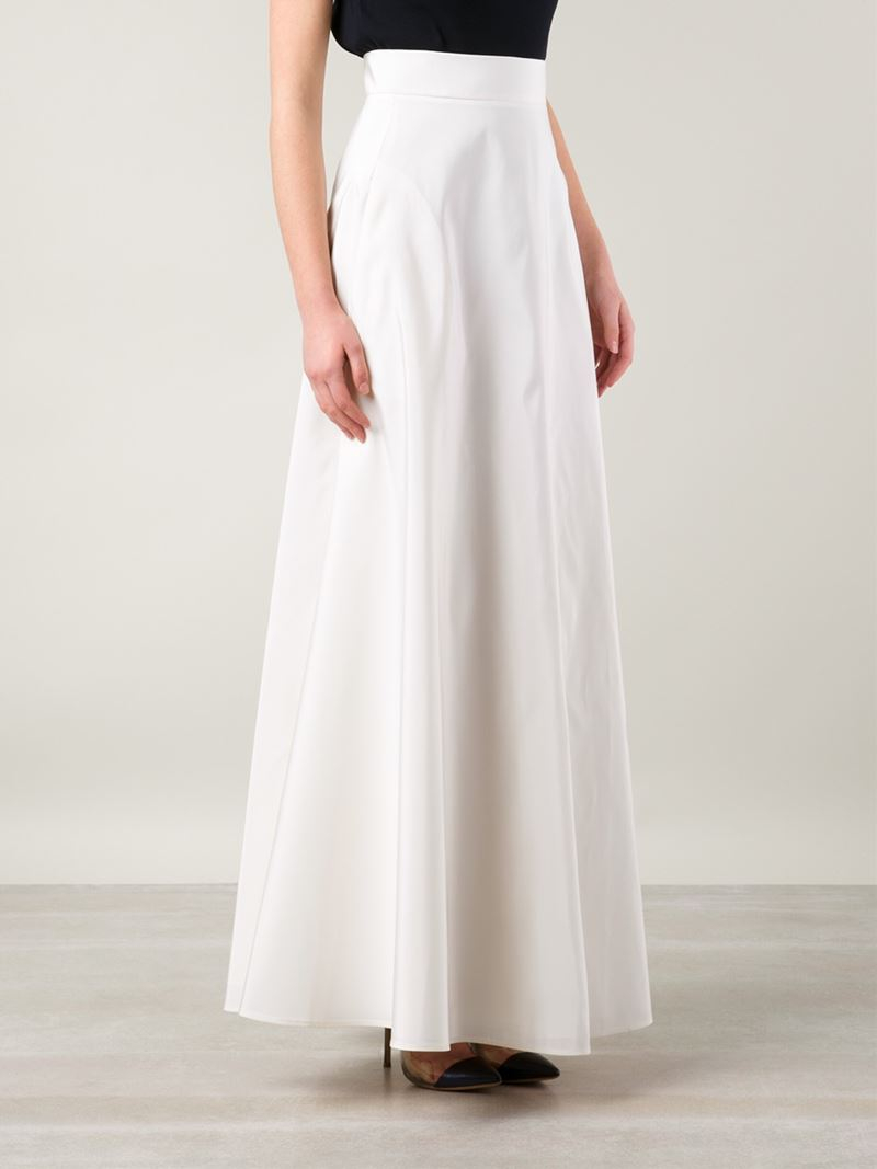 Rosie Assoulin Long A-Line Skirt in White | Lyst