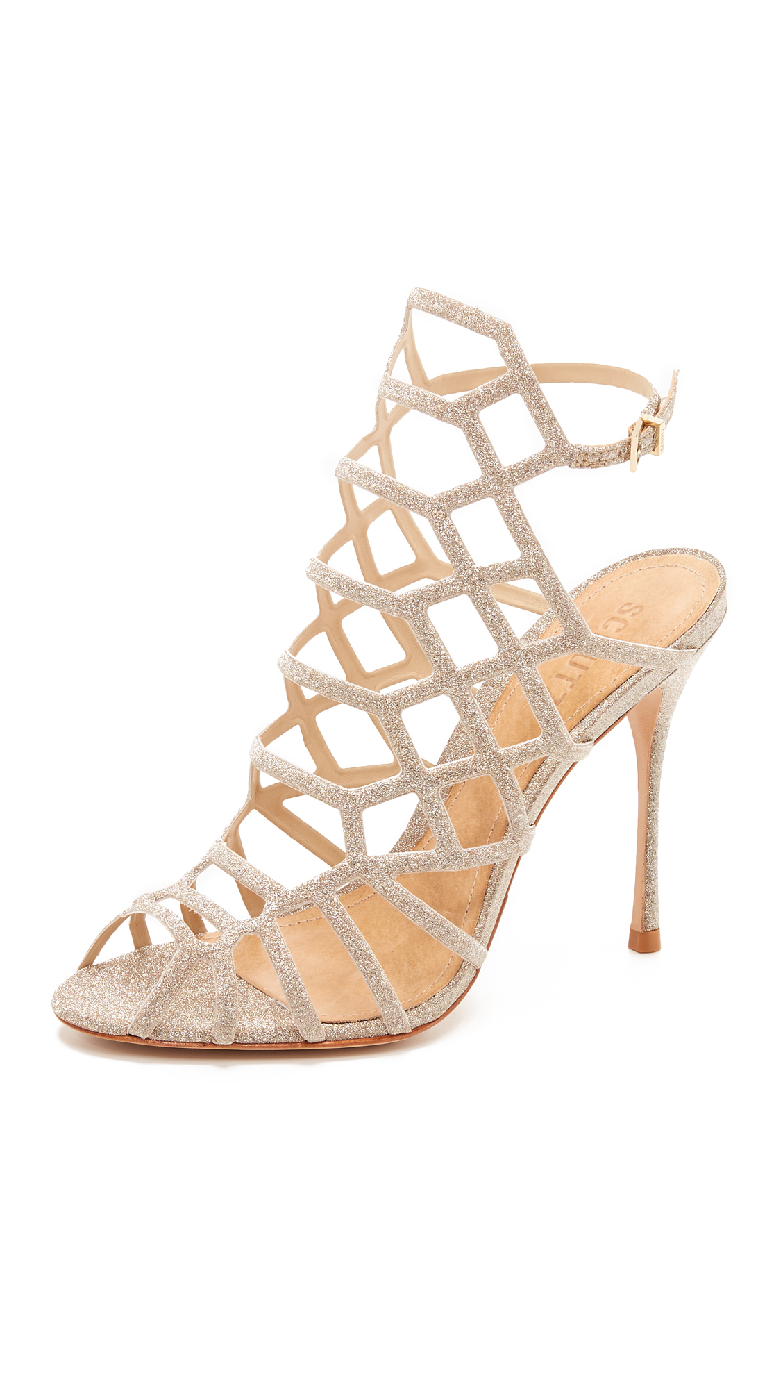 SCHUTZ SHOES Juliana Caged Sandals in Natural | Lyst