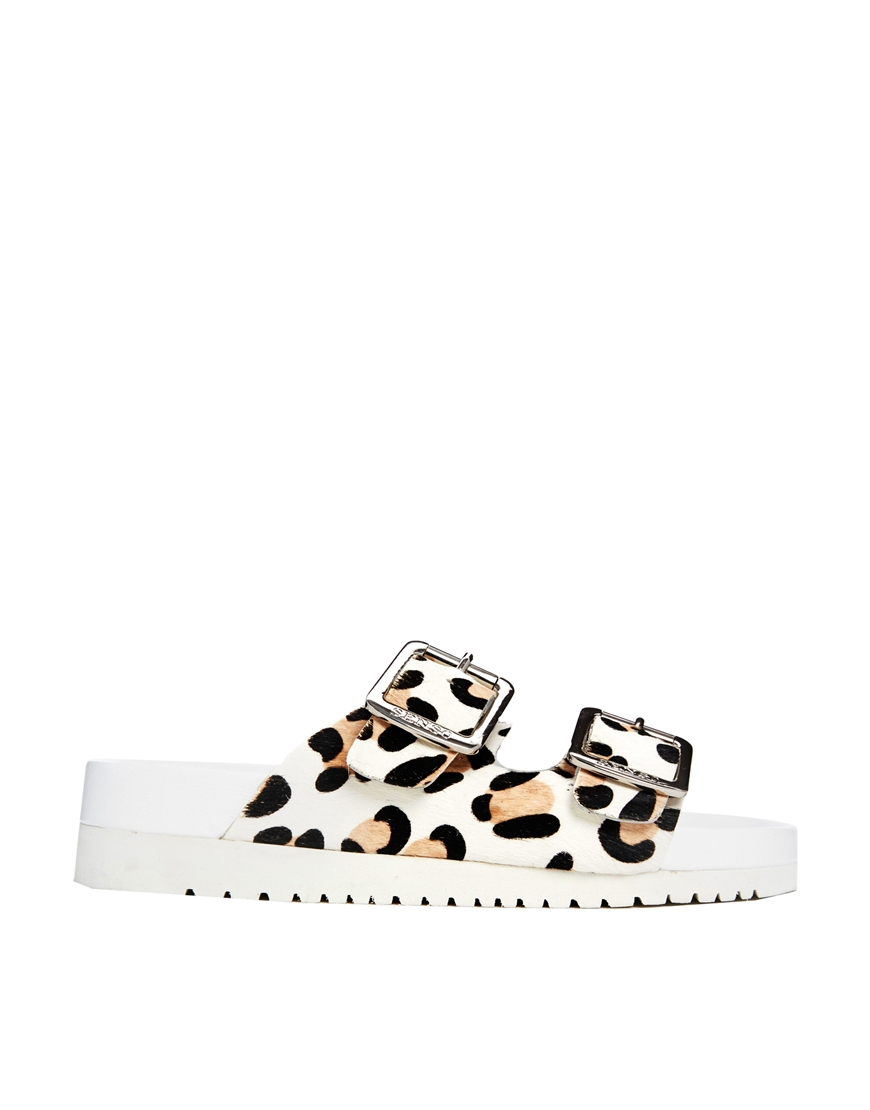 white leopard sandals
