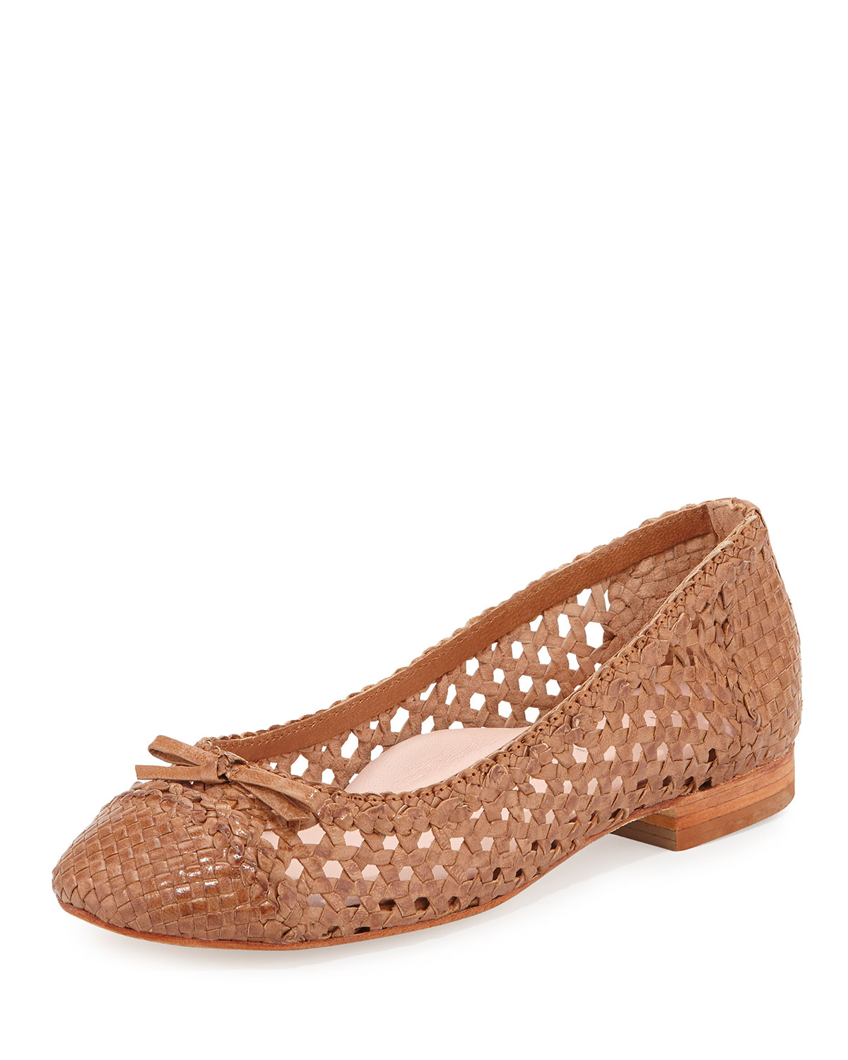 woven leather flat shoes