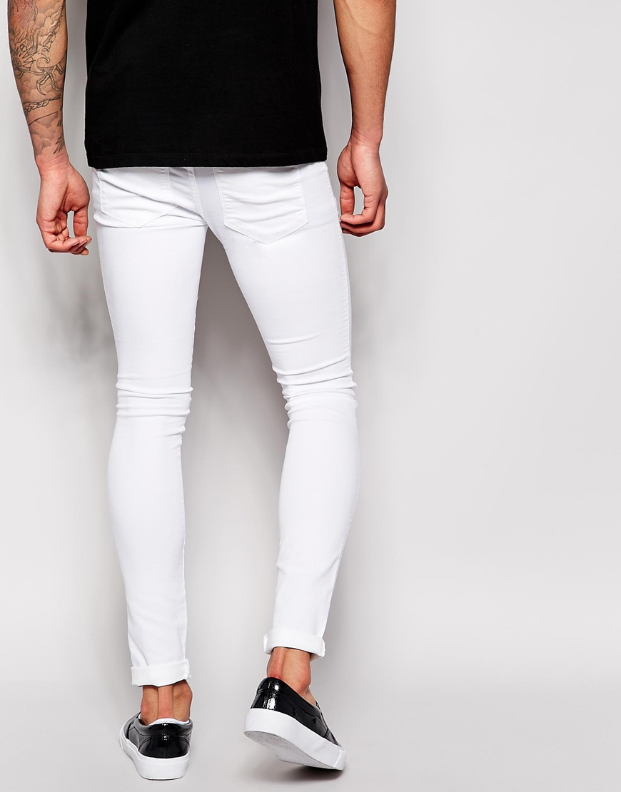 Dr. Denim Denim Jeans Kissy Low Spray On Extreme Super Skinny White for Men  - Lyst