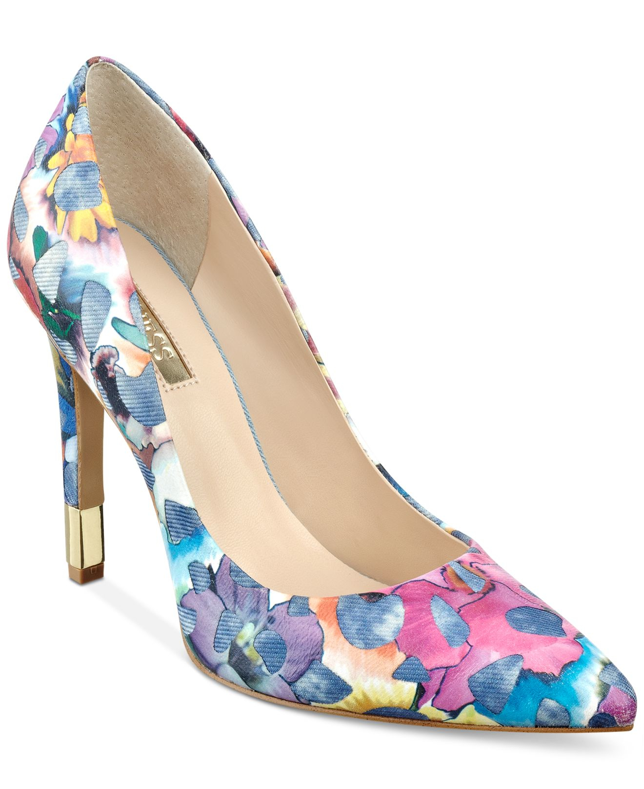 Lyst - Guess Babbitta Pointed-toe Floral-print Pumps