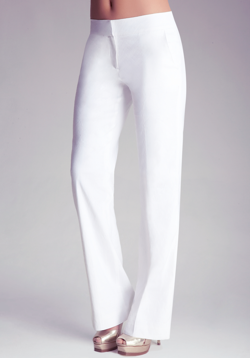 petite white wide leg trousers