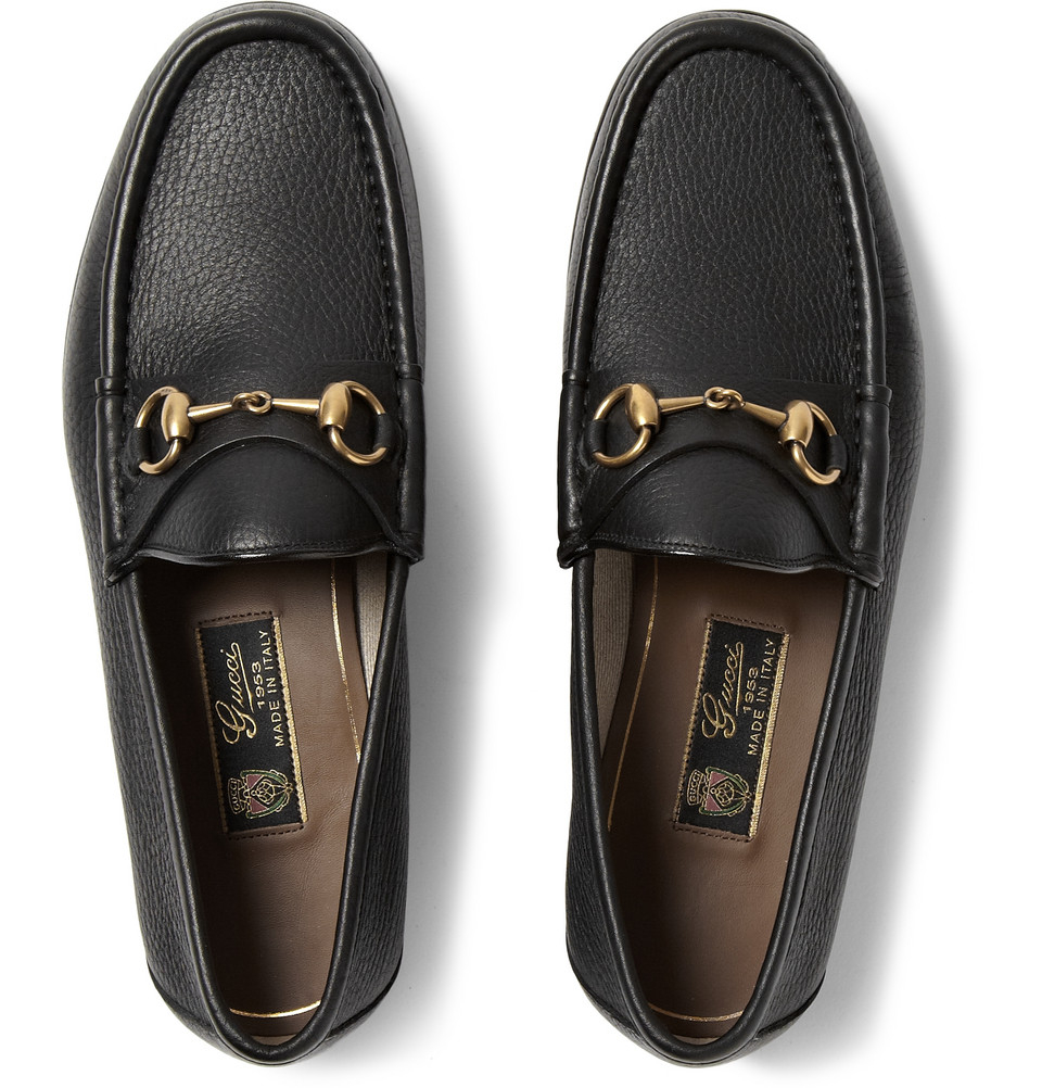Gucci Horsebit Full-grain Leather Loafers in Black for Men - Lyst