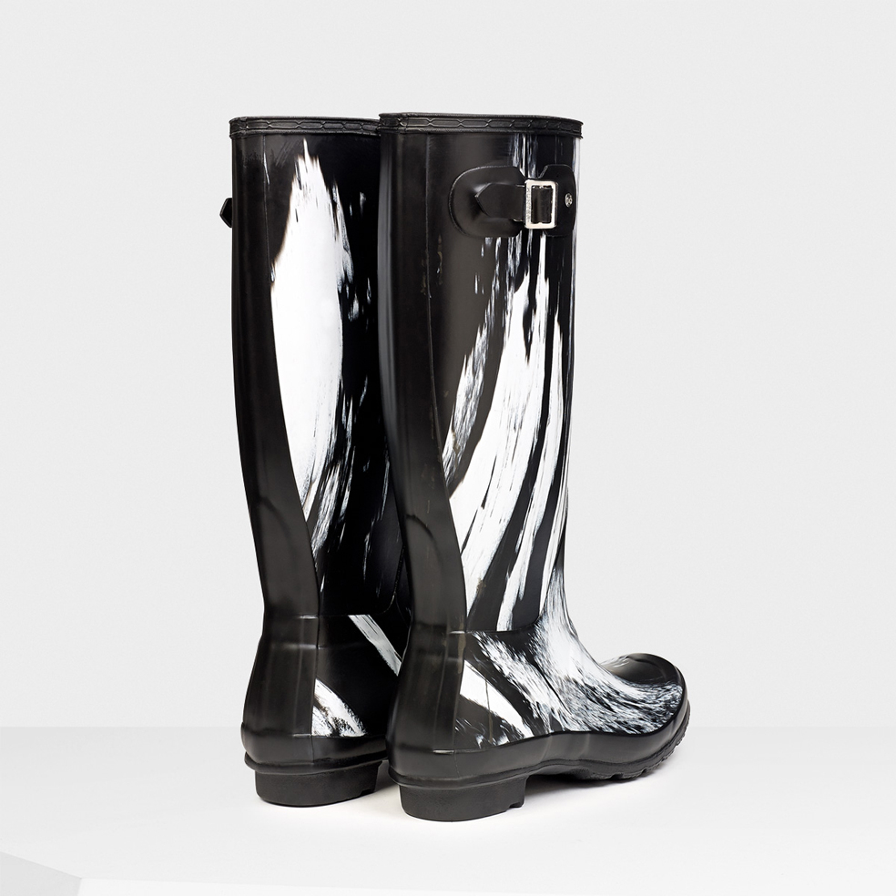 Hunter Original Paint SplashPrint Wellington Boots in Black Lyst