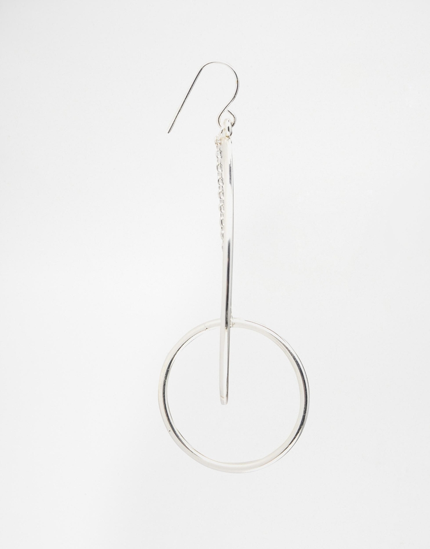 Lyst Asos Open Circle Drop Earrings In Metallic Gallery