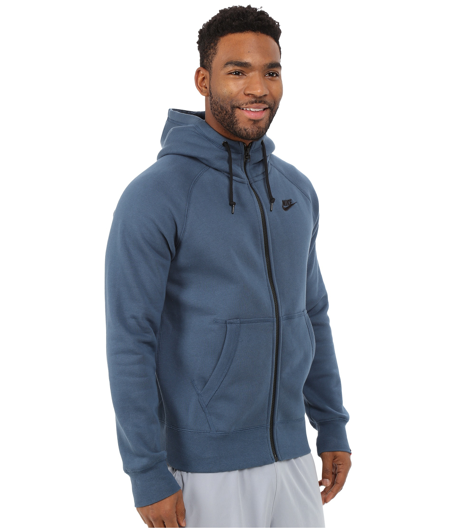 Nike Aw77 Fleece Fz Hoodie in Blue for Men | Lyst