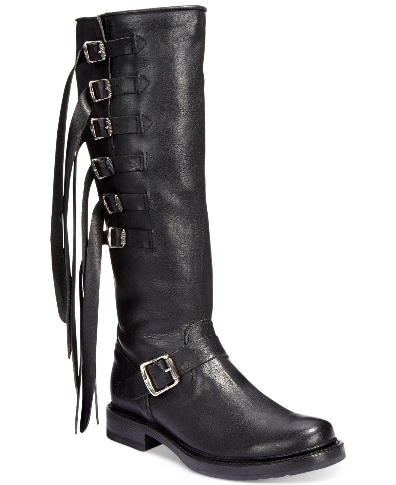 Frye Veronica Strap Tall Boots in Black - Lyst