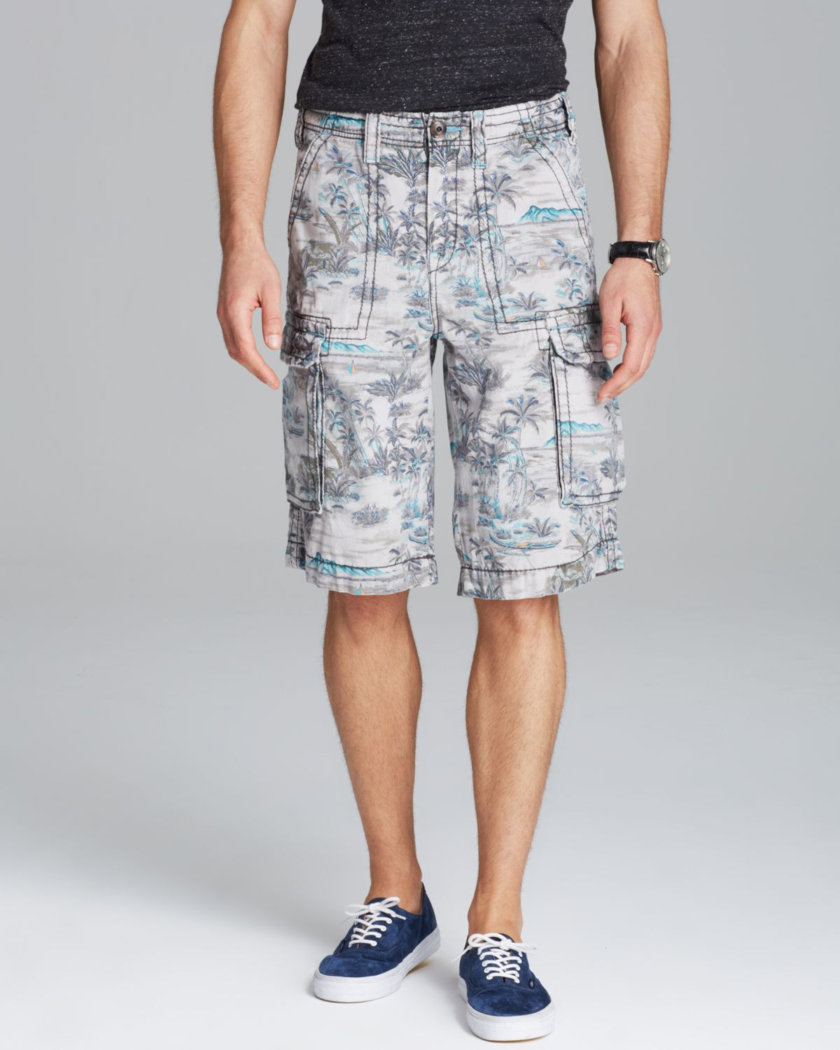 Lyst - True Religion Pacific Island Cargo Shorts in Blue for Men