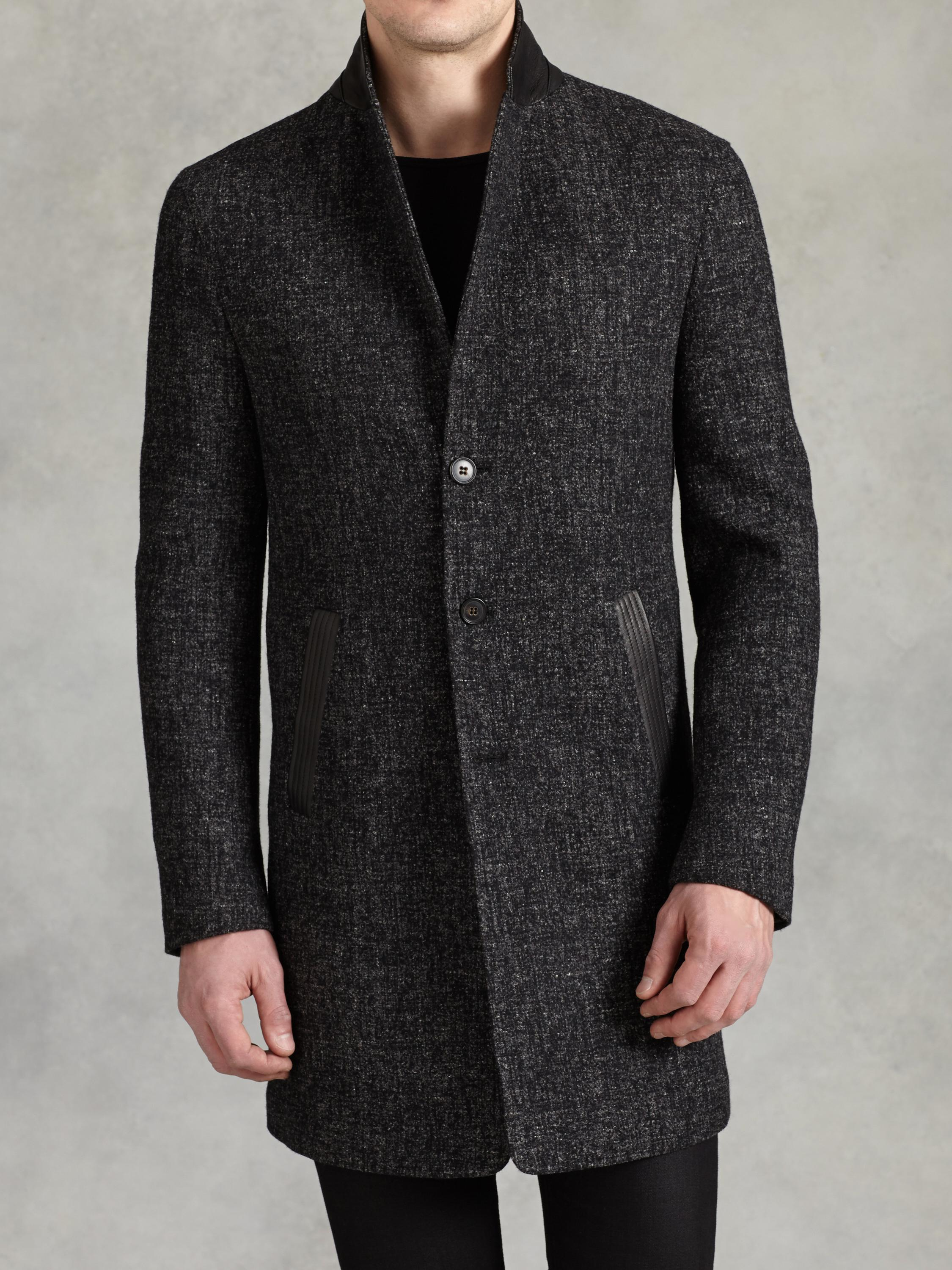 John Varvatos 3/4 Lngth Coat in Gray for Men - Lyst