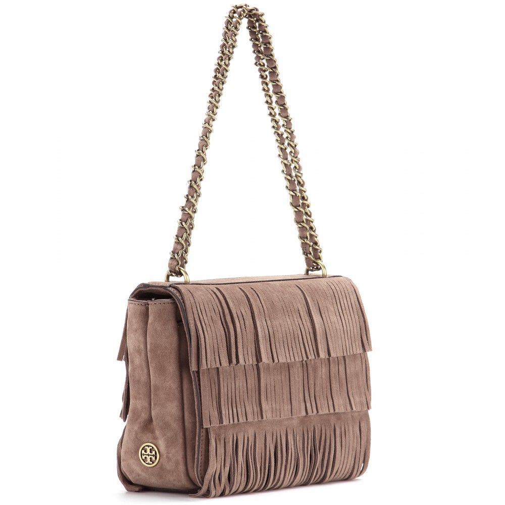 Tory Burch Fringe Suede Shoulder Bag in Brown Lyst