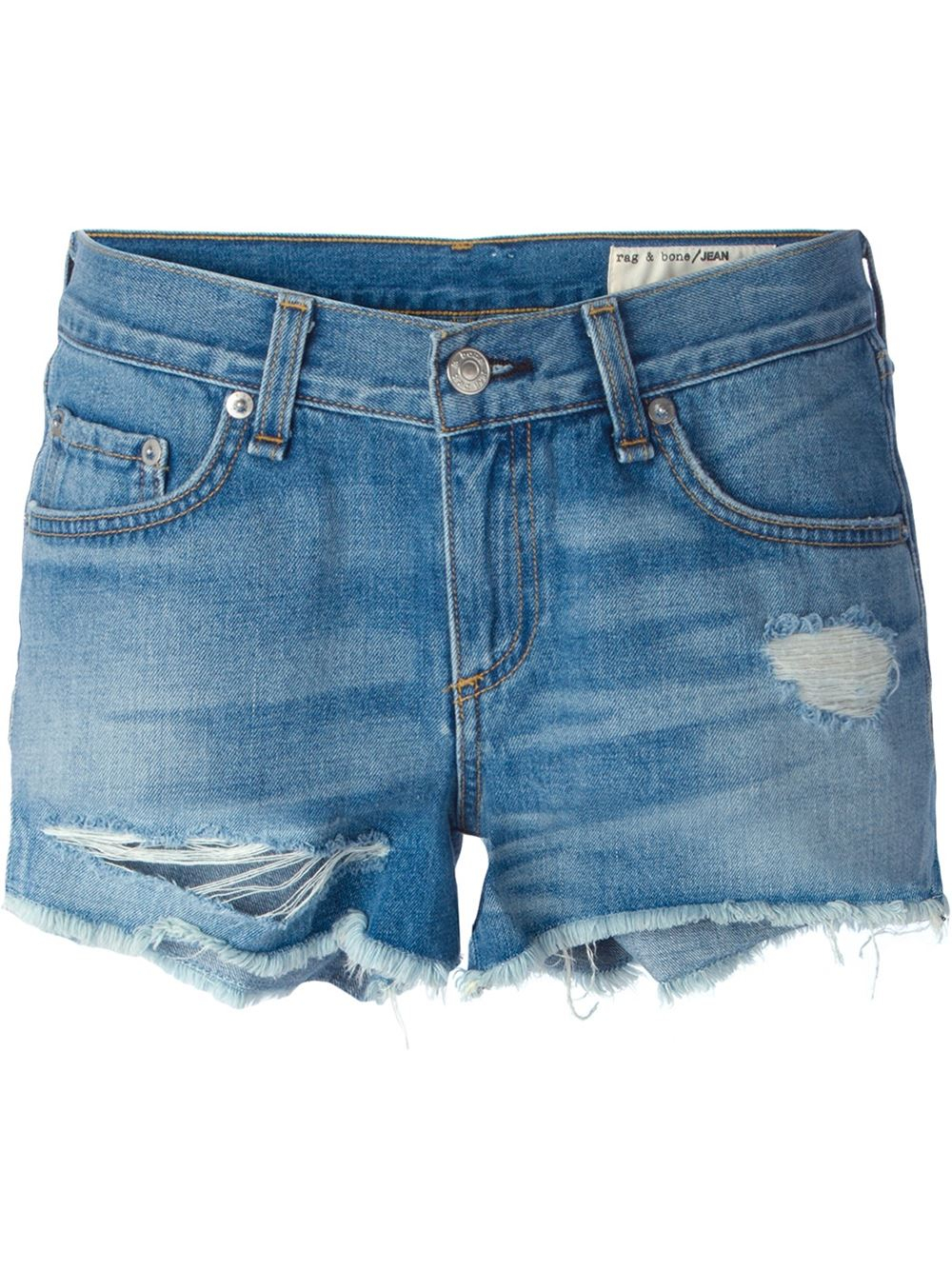 Rag & Bone Cut-Off Ripped Denim Shorts in Blue - Lyst