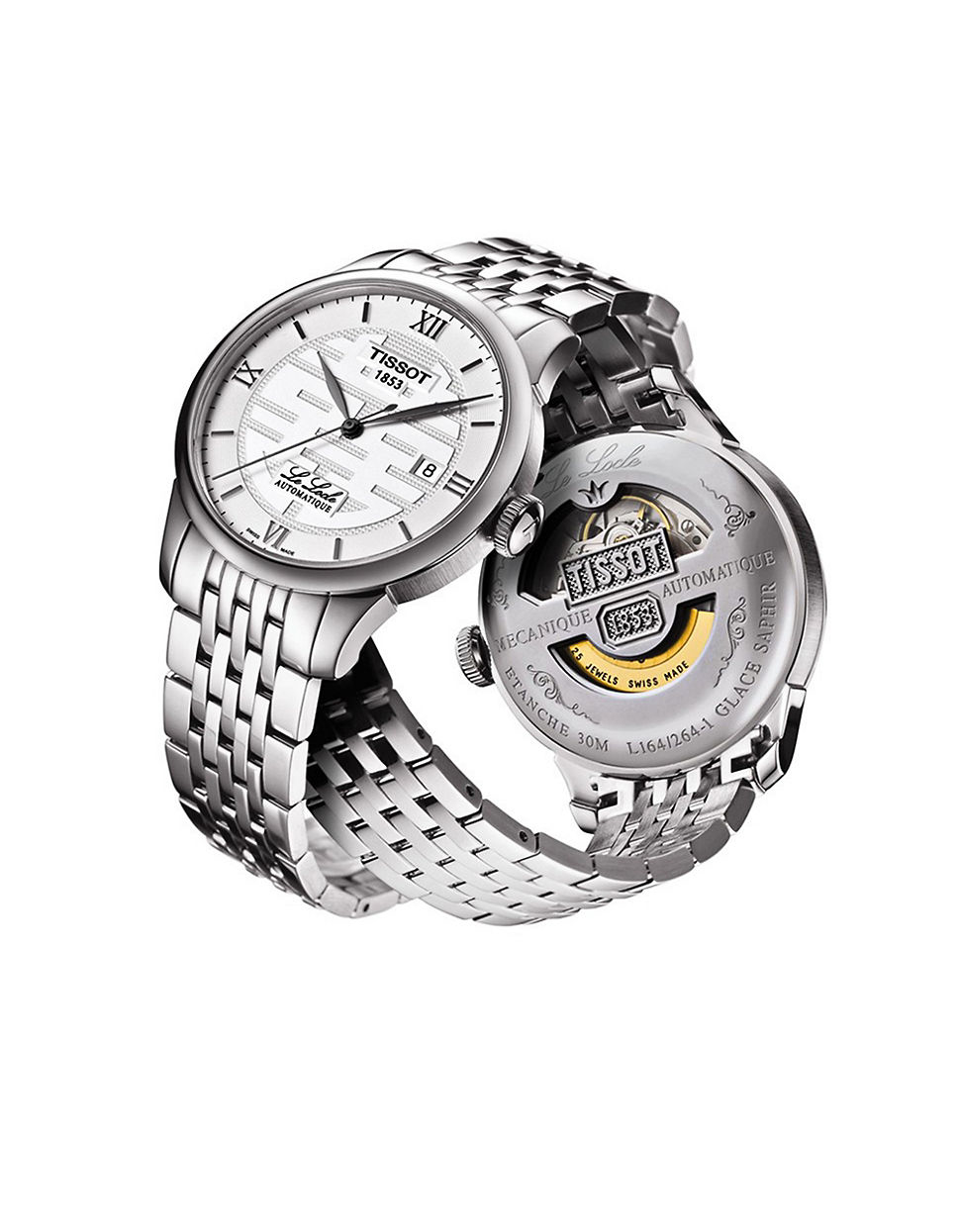 Tissot Mens Le Locle Double Happiness Automatic Watch in Silver | Lyst