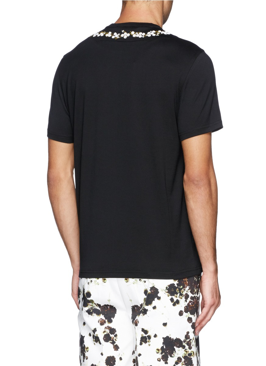 Givenchy Baby's Breath Floral Embroidery T-shirt in Black for Men - Lyst