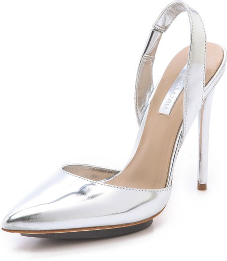 Bcbgmaxazria Koda Slingback Pumps in Silver | Lyst