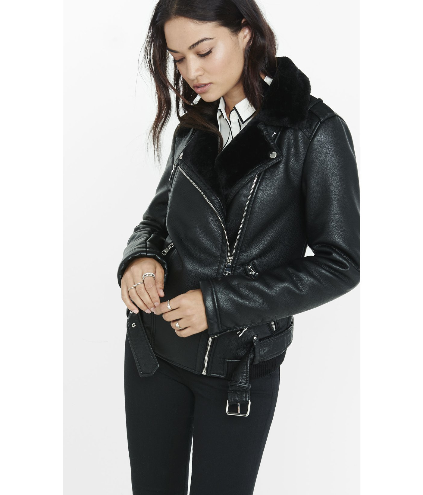 biker jacket fur lining