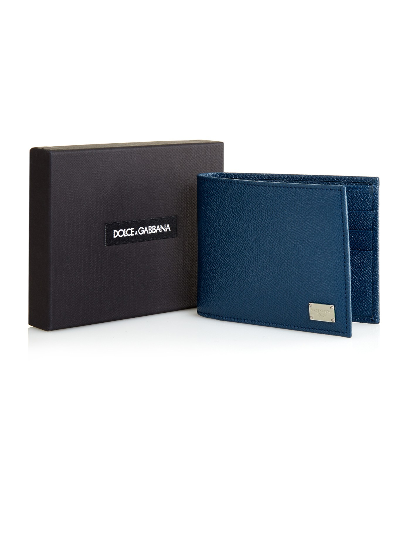 Dolce & Gabbana Grained-leather Wallet in Blue for Men | Lyst