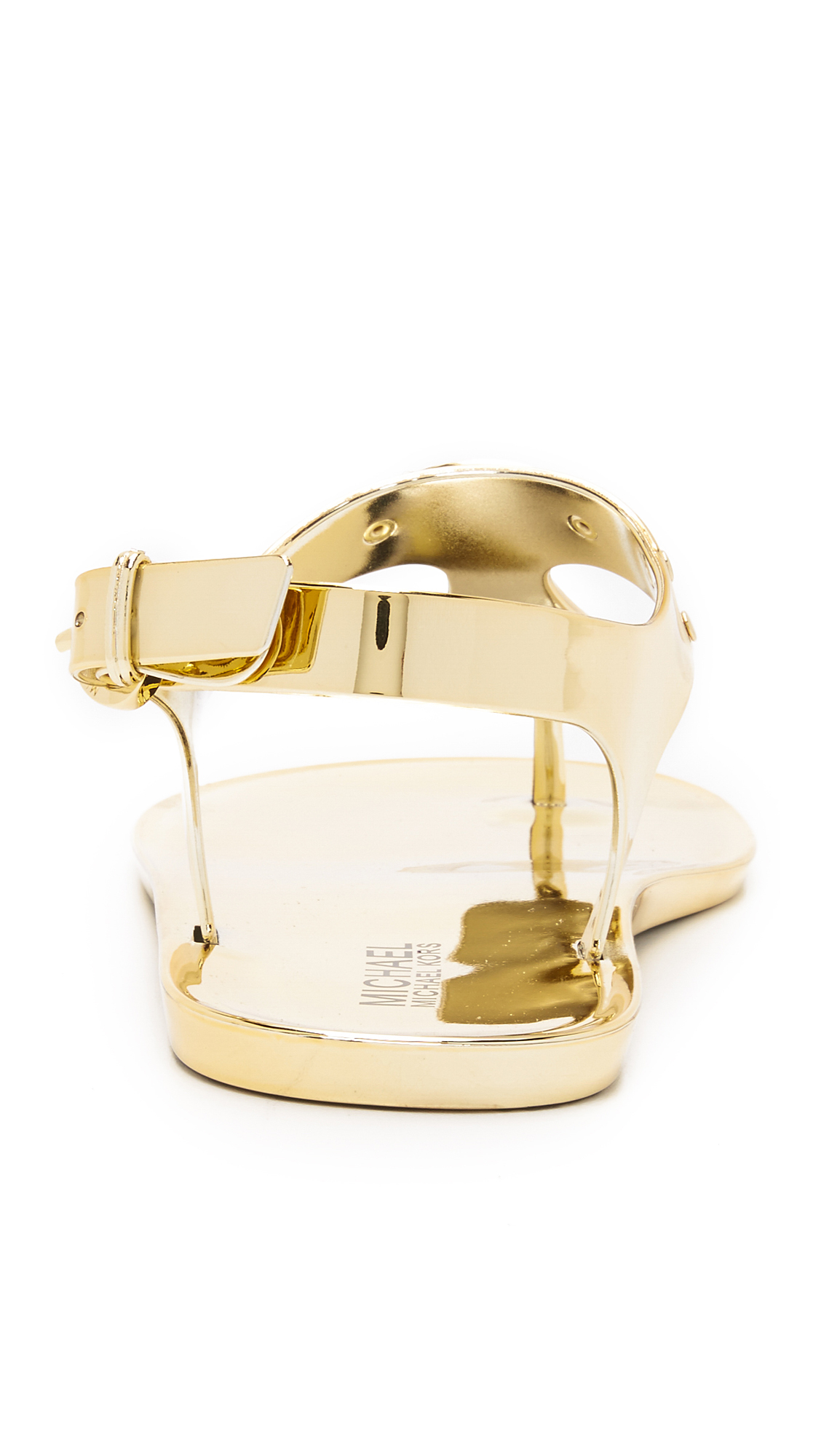 MICHAEL Michael Kors Mk Plate Jelly Sandals  Gold in Metallic  Lyst