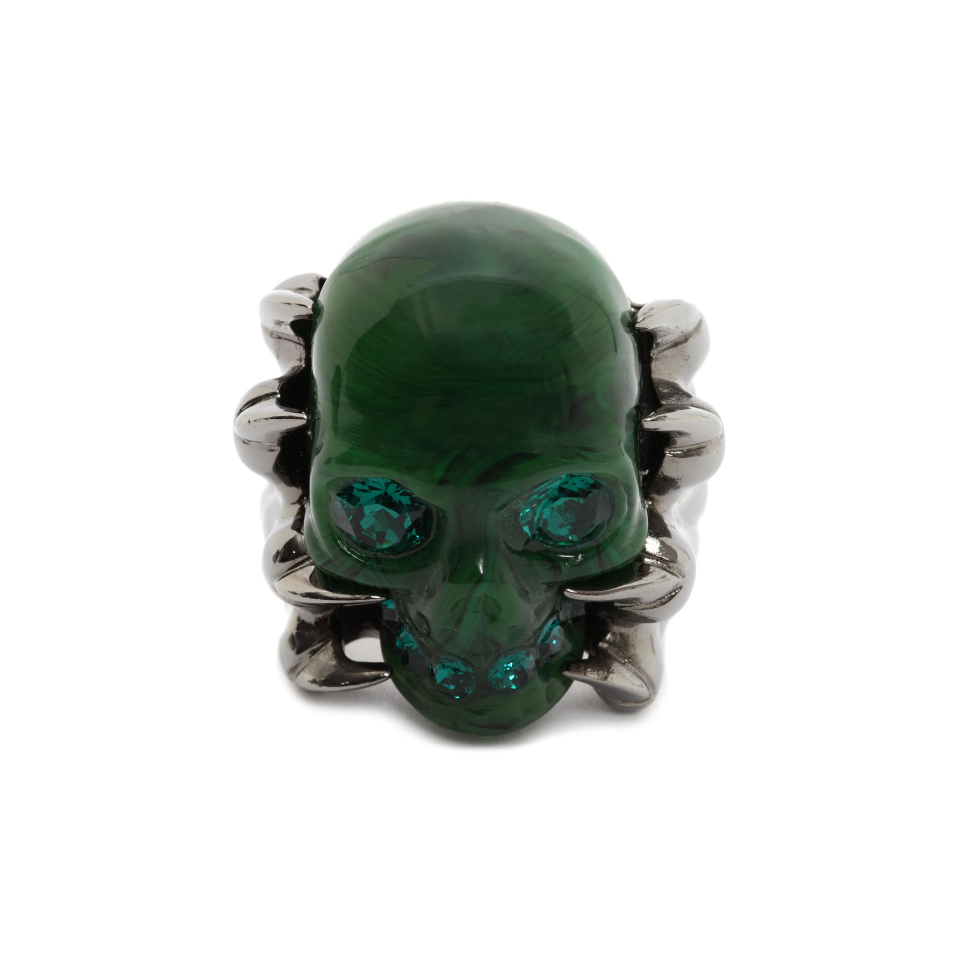 Alexander McQueen Claw Skull Ring in Emerald (Green) - Lyst