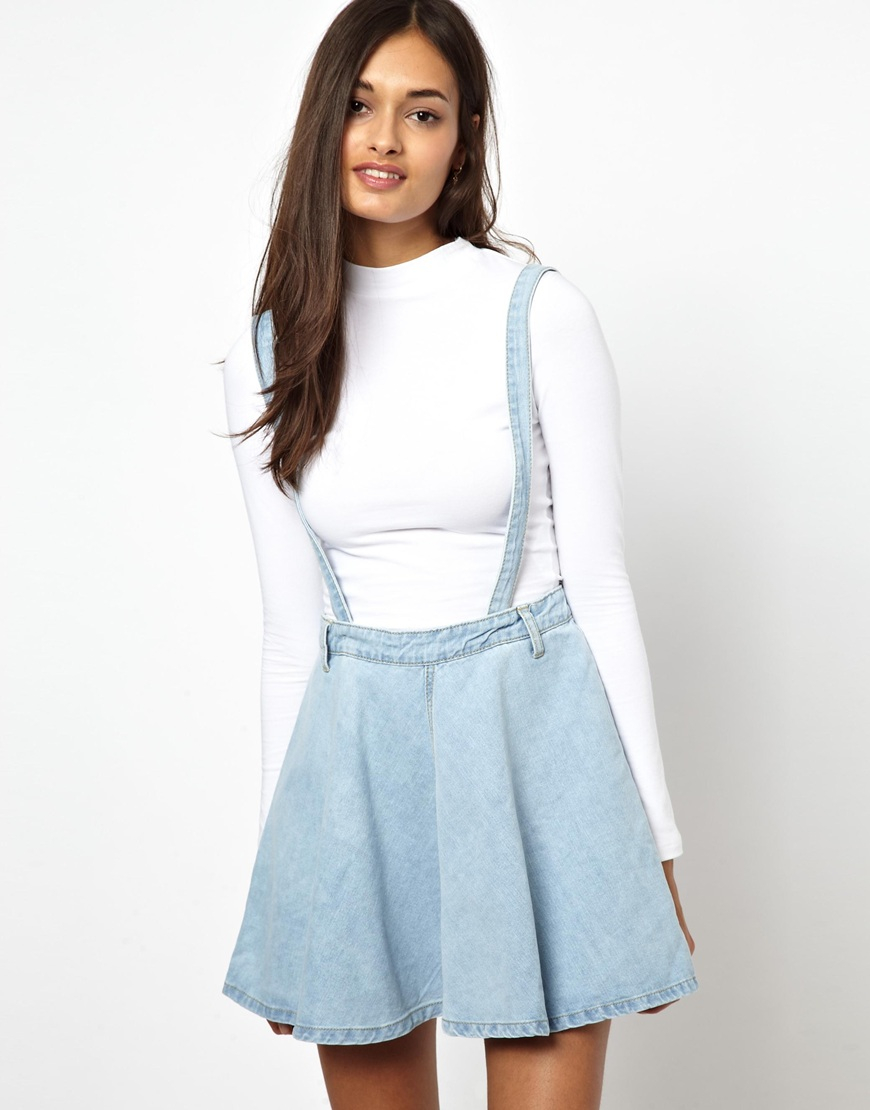 Lyst - Glamorous Denim Dungaree Skirt in Blue