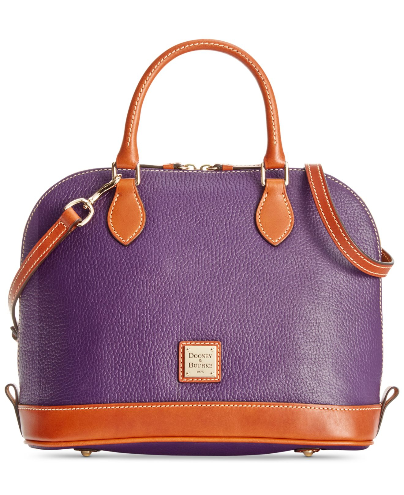 Dooney & Bourke Leather Pebble Zip Zip Satchel in Purple - Lyst