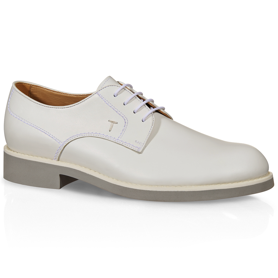 Tod's Leather LaceUp Shoes in White for Men Lyst