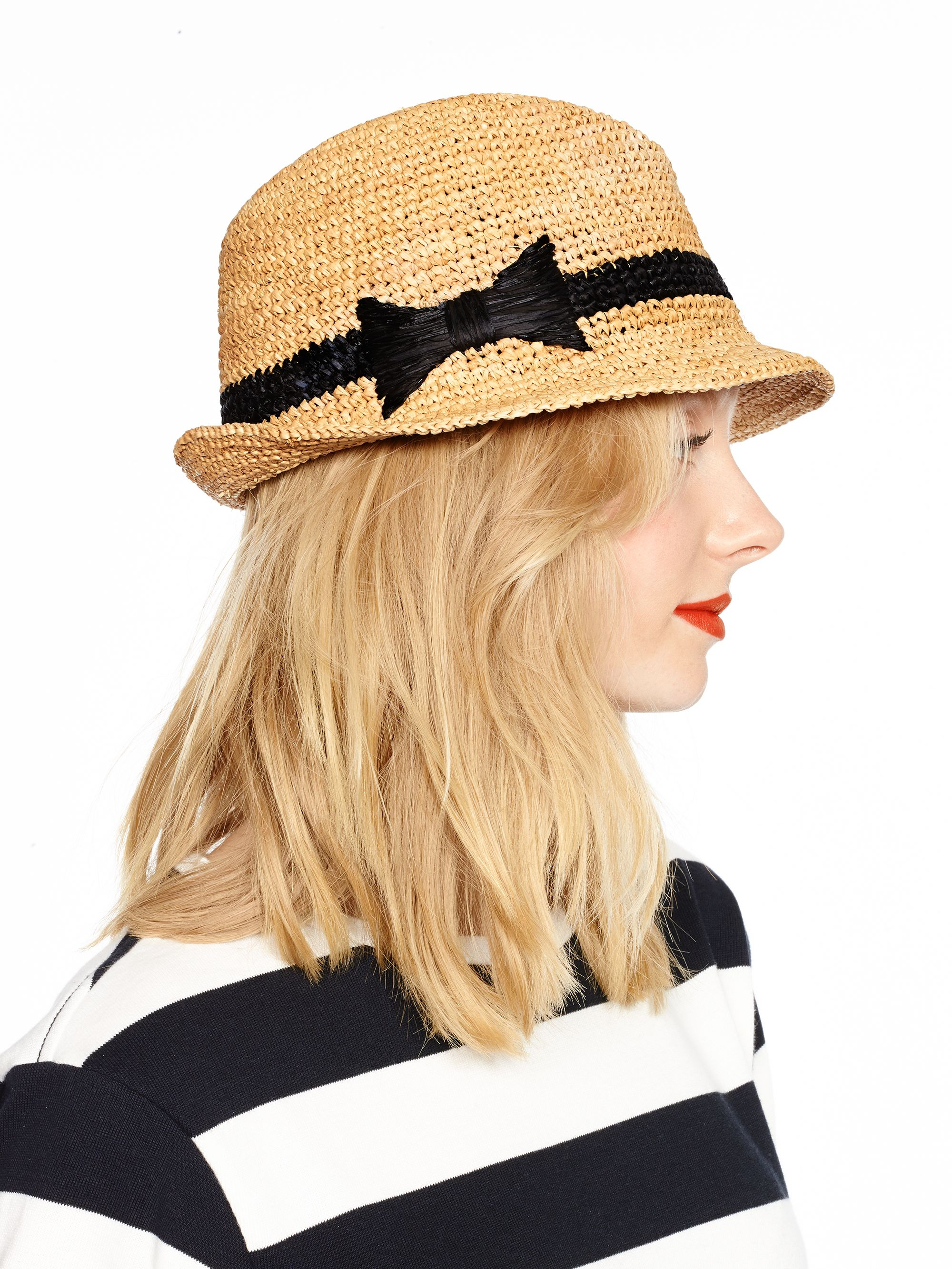 Kate Spade Packable Straw Fedora in 