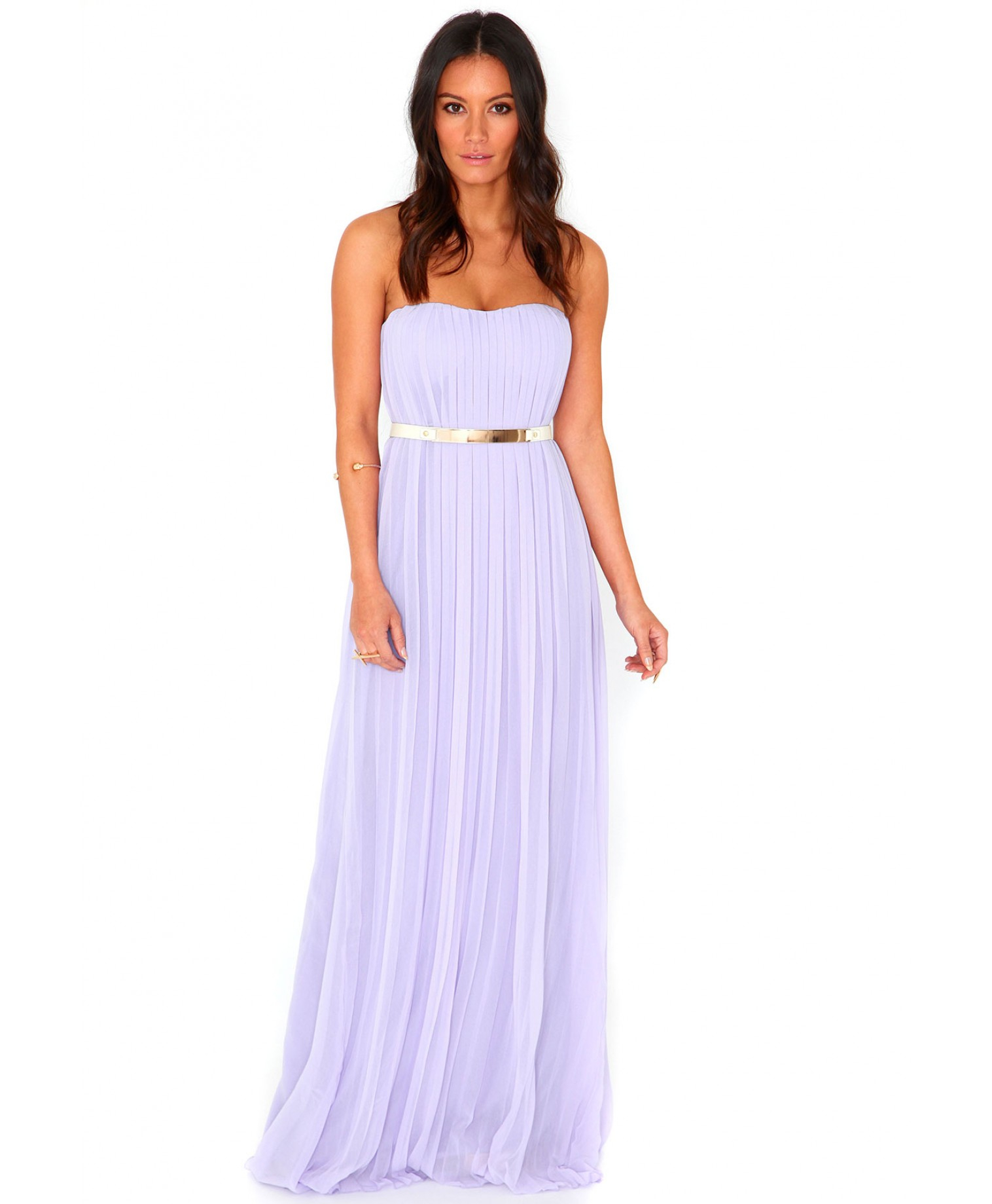 Purple Bandeau Maxi Dress - Polyvore