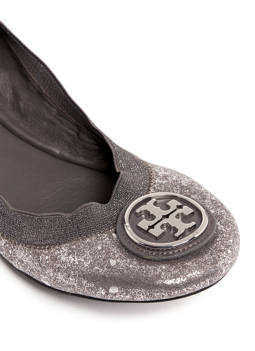 tory burch metallic flats