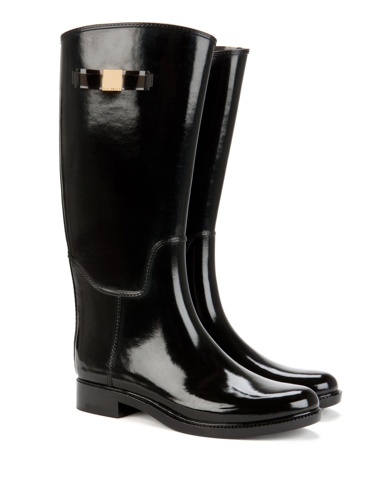 Ted Baker Bow Wellington Boot in Black - Lyst
