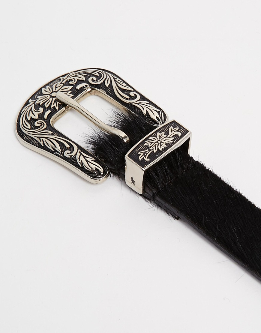 ASOS Leather Belt In Black With Western Buckle for Men Lyst