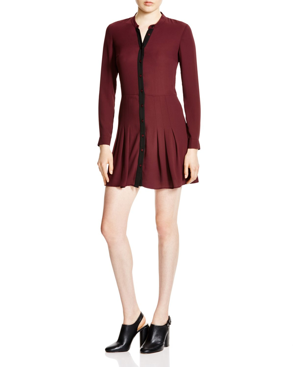 ruched side fitted shirt dress