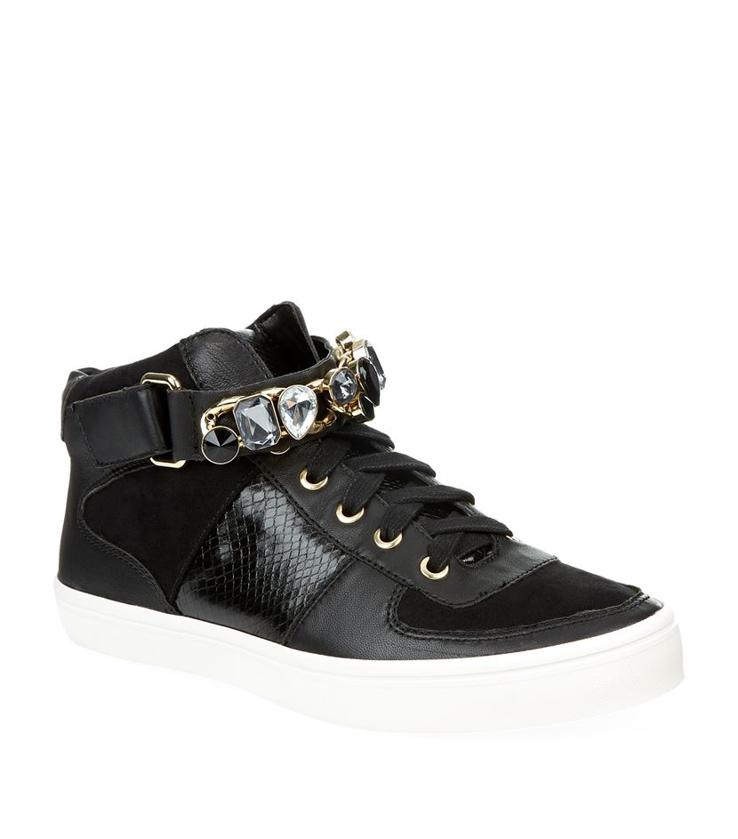 Carvela Kurt Geiger Luminous Bejewelled Sneaker in Black | Lyst