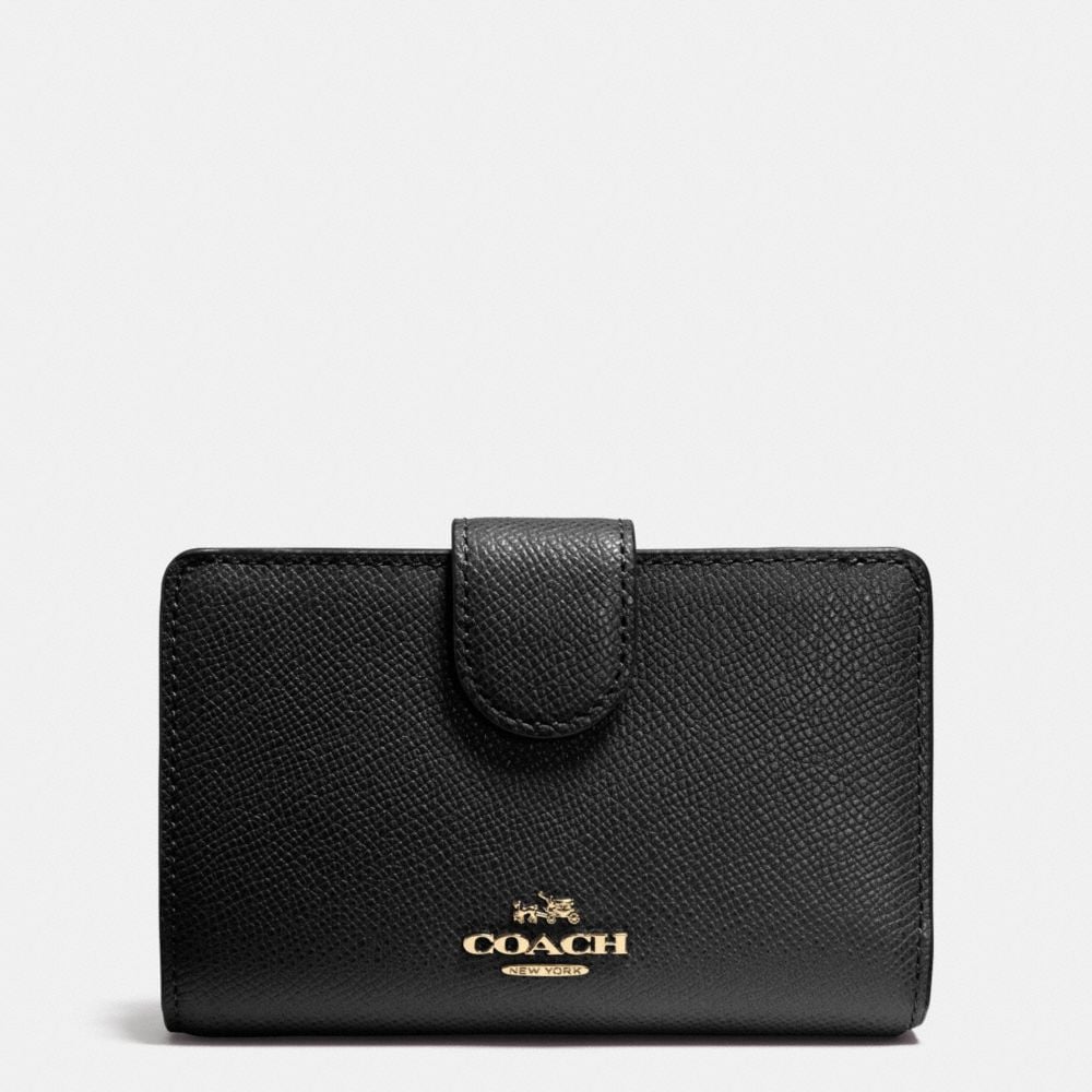 Lyst - Coach Medium Zip Around Wallet in Crossgrain Leather in Black