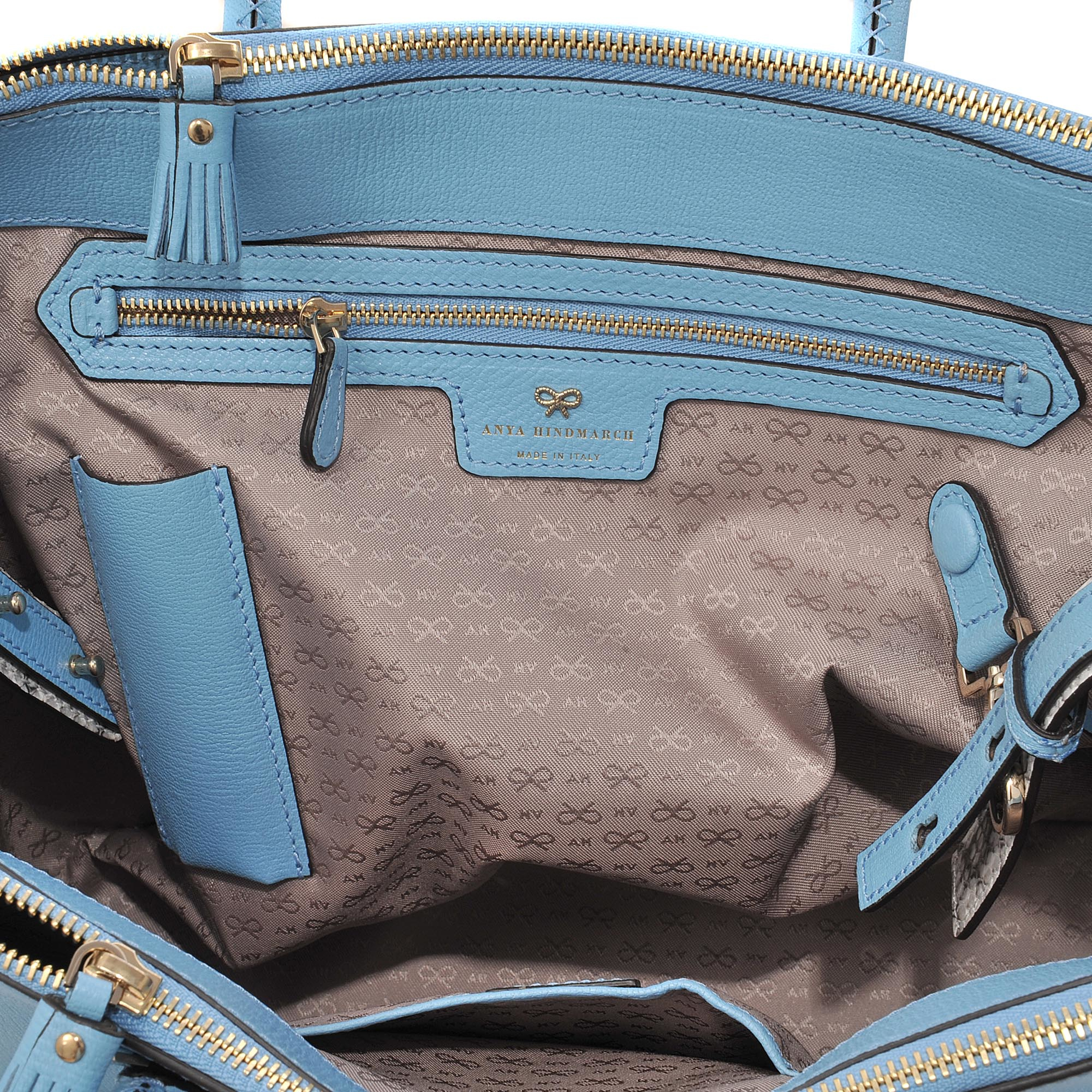 Anya Hindmarch Ebury Soft Small Smiley Bag in Blue | Lyst