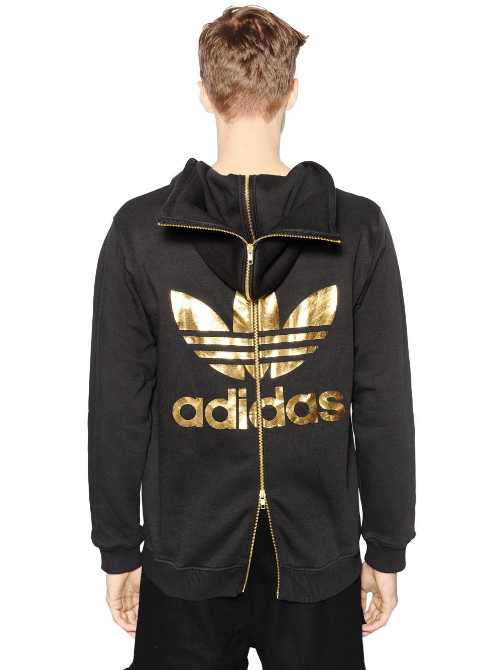 Download Jeremy Scott for adidas Hooded Back Zip Cotton Sweatshirt ...
