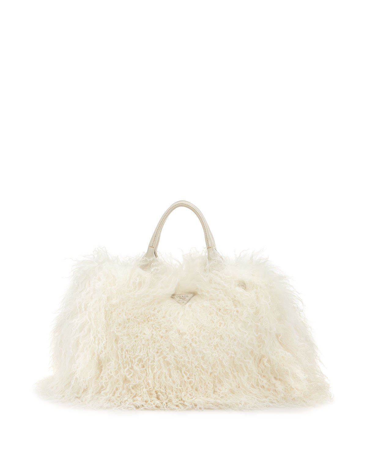 prada fur tote bag