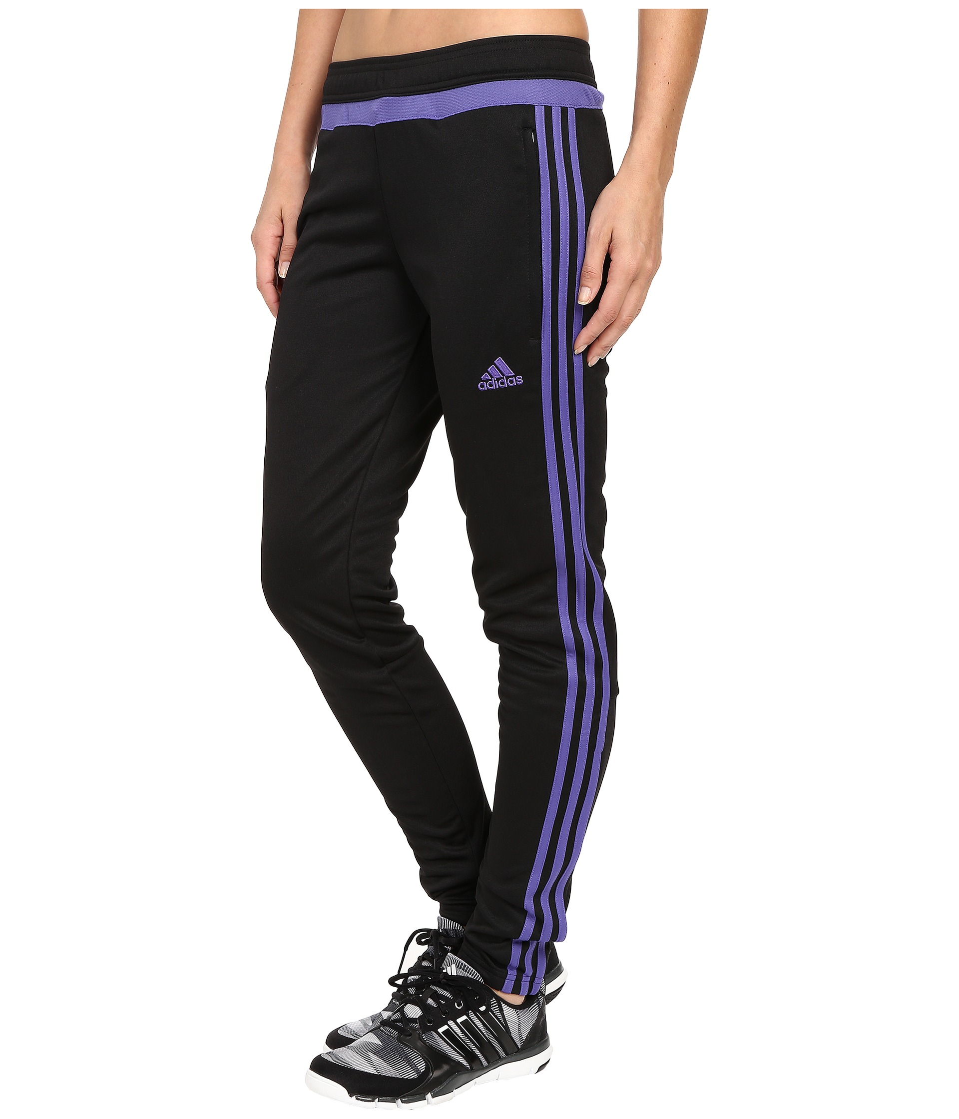 black and purple adidas pants