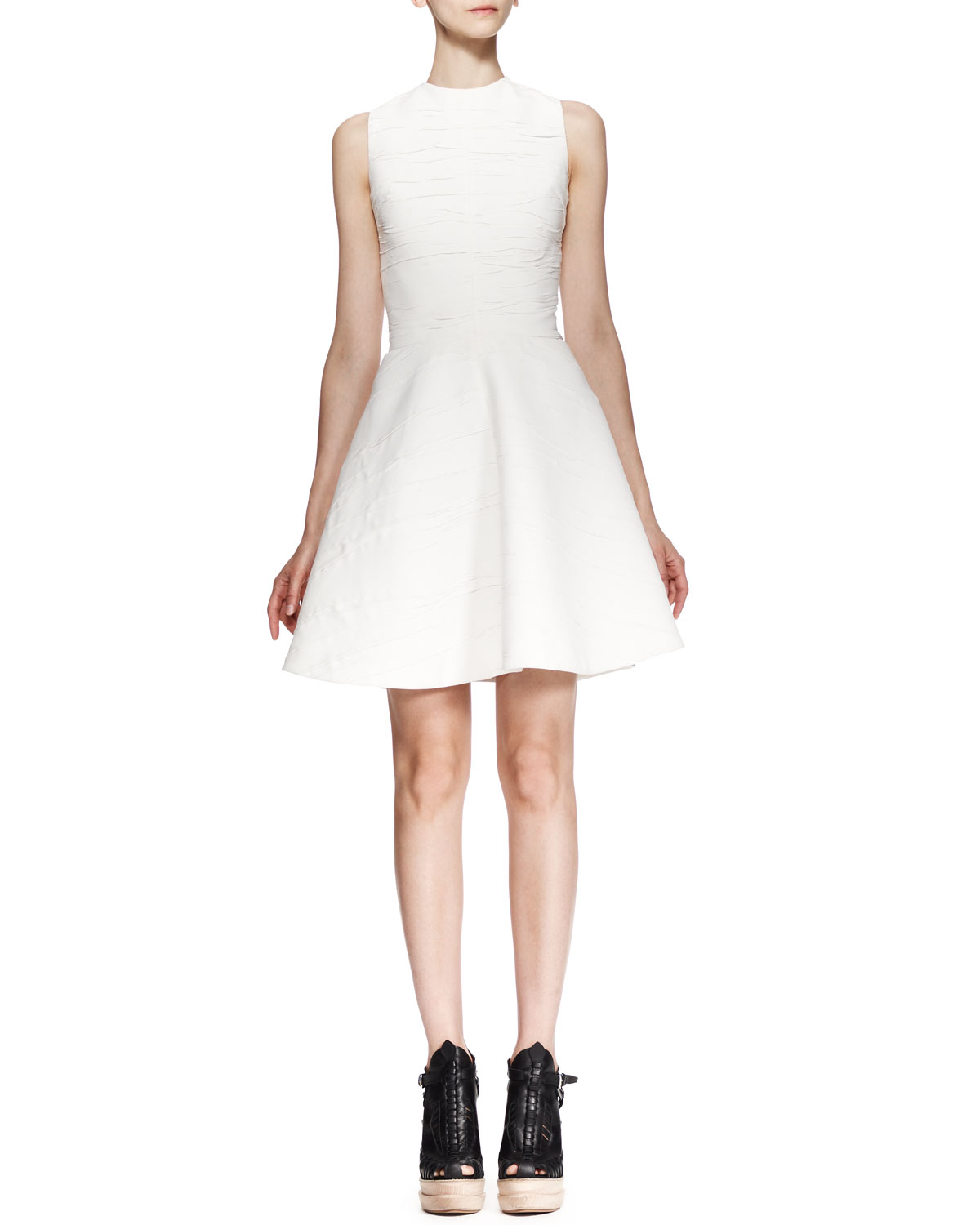 Lyst - Proenza Schouler Sleeveless Fit-And-Flare Dress in White