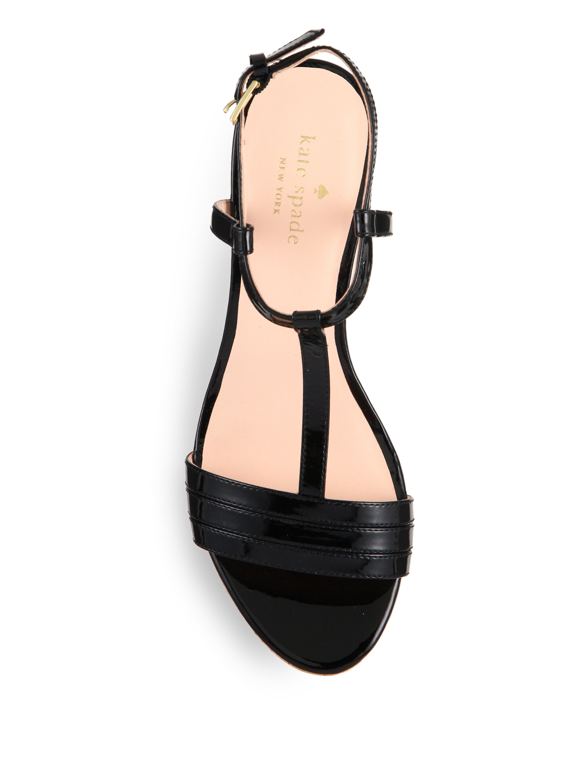 Kate Spade Tallin Cork Platform Wedge Sandals in Black | Lyst