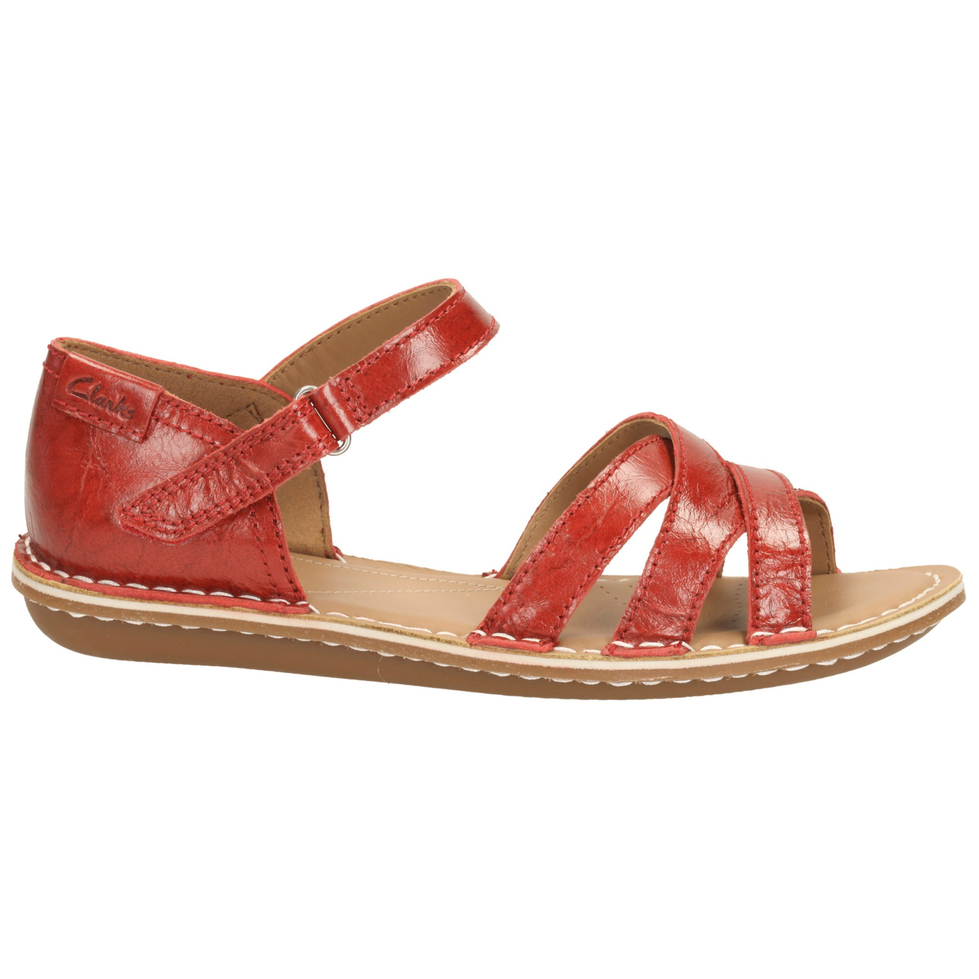 Clarks Tustin Sahara Leather Sandals in Red | Lyst UK