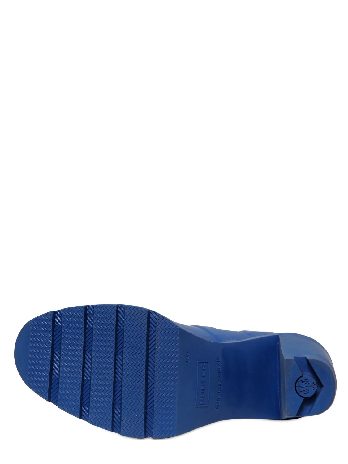 HUNTER 110mm High Heel Rubber Ankle Boots in Blue Lyst