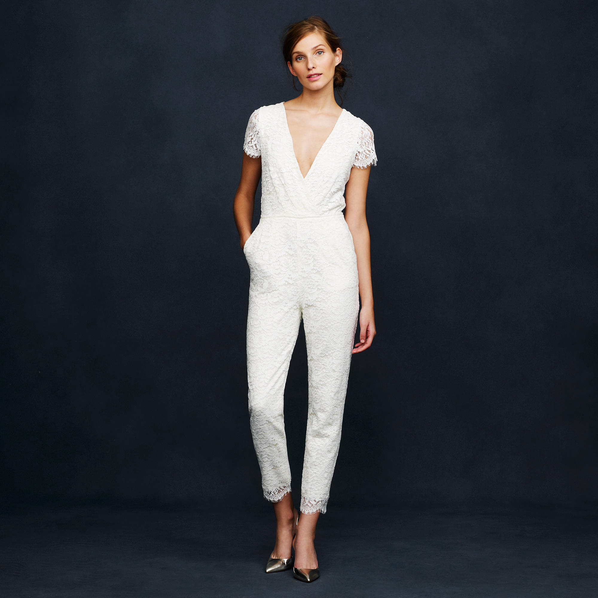 j crew white jumpsuit