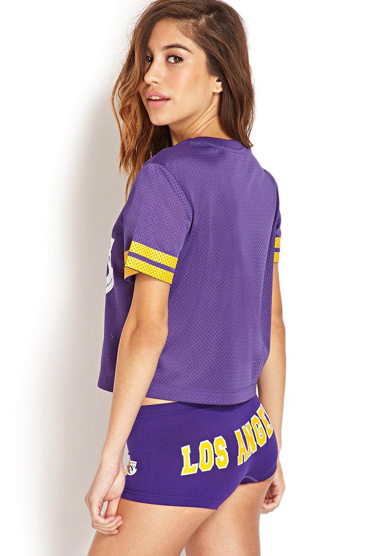 Lyst - Forever 21 Los Angeles Lakers Jersey Top in Purple