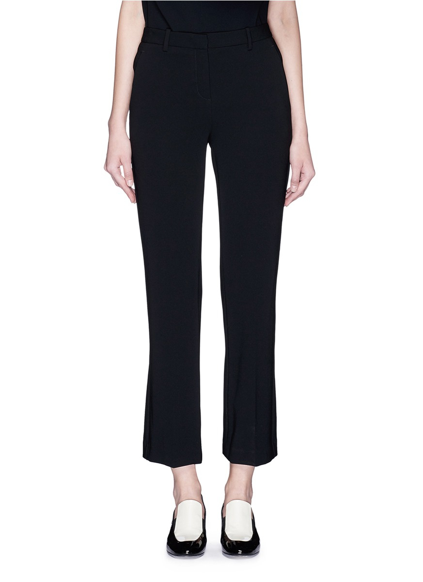 Lyst - Theory 'lolka' Admiral Crepe Cropped Pants in Black