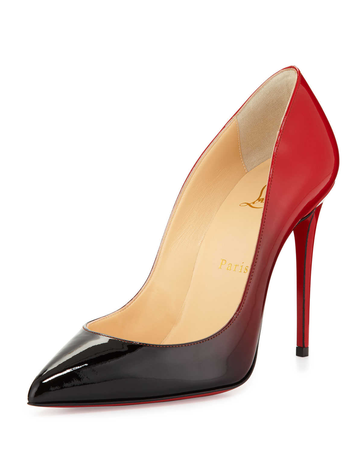 Christian louboutin Pigalle Follies Degrade Red Sole Pump in Black | Lyst