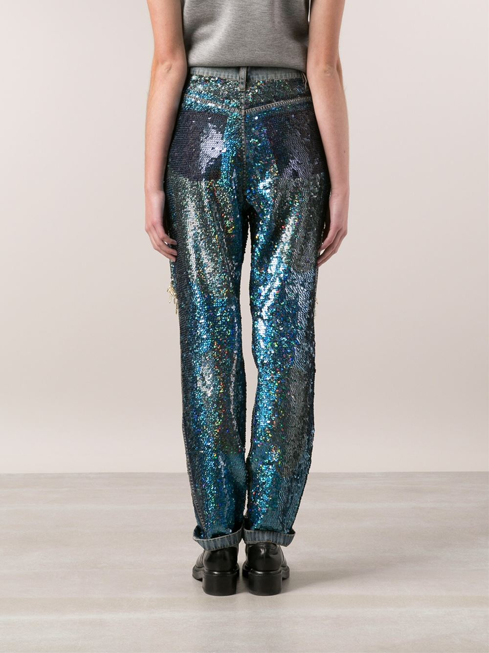 Ashish Sequined Jeans in Blue - Lyst
